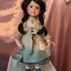 Charming Doll with Braided Hair and Blue Dress